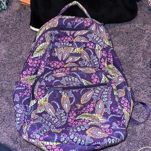 Vera Bradley, purple backpack w/laptop zipper compartment, great condition
